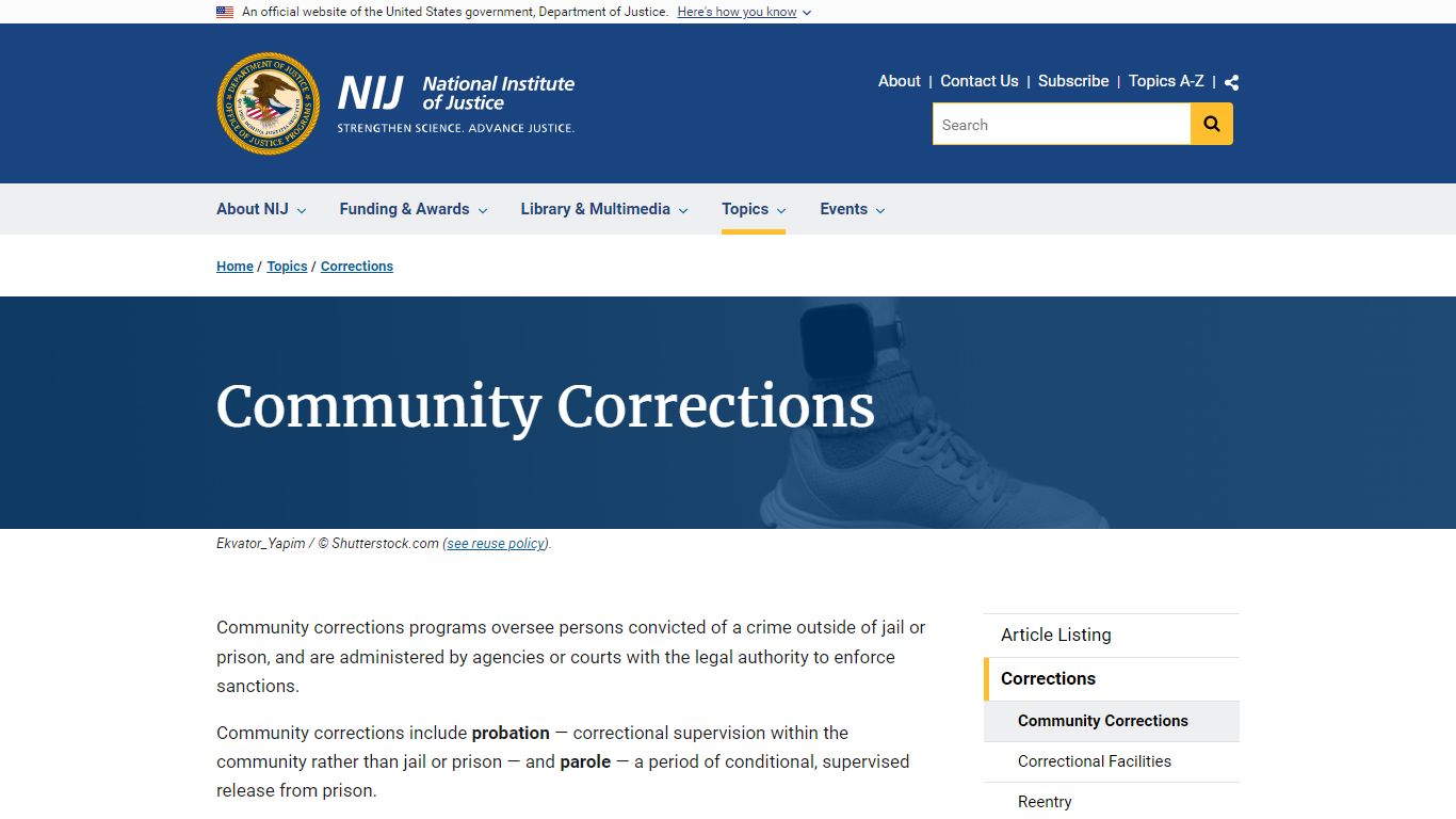 Community Corrections | National Institute of Justice